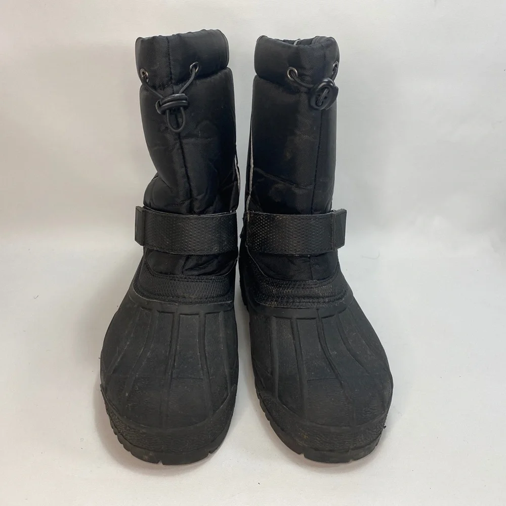 George Adult Winter Boots Size 7 Black Insulated Rubber Soles Slip-Ons Strap